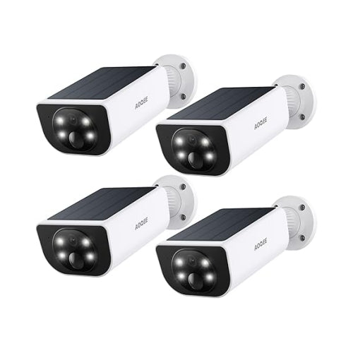 2K Solar Camera Outdoor Wireless-2.4Ghz WiFi Cameras for Home Security, Continuous Power, Color Night Vision, SD Card/Cloud Storage, Waterproof, Compatible with Alexa/Google Home S1 (3 Pack)