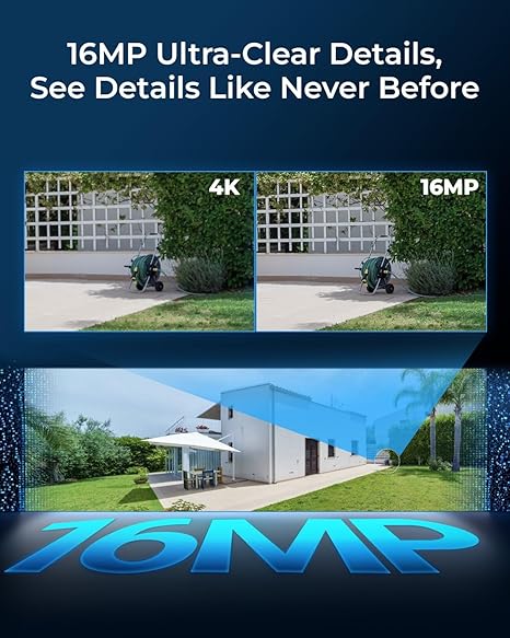 REOLINK Duo 3 PoE 16MP UHD Dual-Lens PoE Security Camera with 180° Panoramic View, Motion Track, F1.6 Color Night Vision, Person/Vehicle/Animal Detection, 2 Way Talk, Supports 24/7 Recording