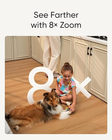 eufy Security Indoor Cam S350, Dual Cameras, 4K UHD Security Camera with 8× Zoom, 360° Camera, Baby Monitor, Pet Camera, Human/Pet Detection, AI Tracking, 2.4G/5G Wi-Fi, Plug in